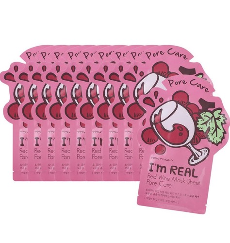 TONYMOLY I’m Real Red Wine Face Mask Sheet Poor Care Natural Anti-Aging New NIB - Picture 3 of 4