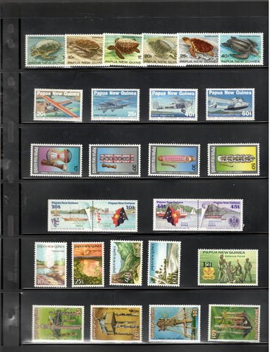 Papúa Nueva Guinea SC #592-619 estampillas montadas sin montar o nunca montada TORTUGAS AVIONES SHEILDS ENVÍOS BANDERAS - Imagen 1 de 1