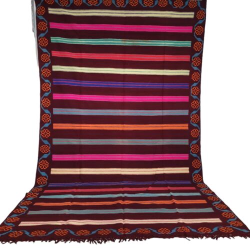 Vintage Handmade Moroccan Flat Weave Kilim Rug Berber Area Azilal Tribal Wool