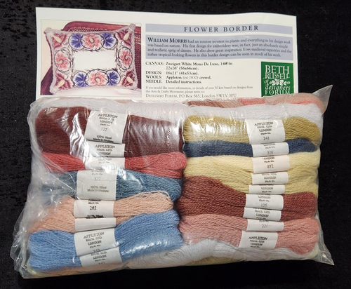 William Morris "Flower Border" Needlepoint Pillow Kit by Beth Russell - NEW - Picture 4 of 13