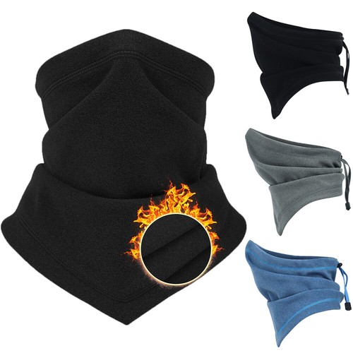 Winter Fleece Neck Warmer Gaiter Scarf Balaclava Face Mask Windproof Ski Bandana - Picture 2 of 23