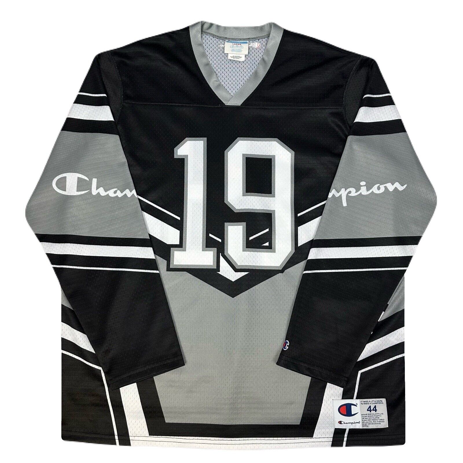 Rare Vintage Style Champion 19 Long Sleeve Hockey… - image 1