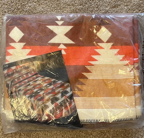 NEU Vintage Leuchtfeuer Acryl Southwestern Navajo bunte Twin volle Decke 72x90" - Bild 1 von 8