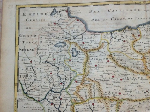 EMPIRE DU SOPHI DES PERSES c. 1646 NICOLAS SANSON LARGE ANTIQUE MAP IN COLORS - Picture 7 of 10