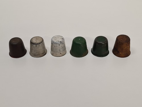Lot Of 6 Oil Tin Top Dust Caps To Suit Bottle Top Golden Fleece Castrol Ampol
