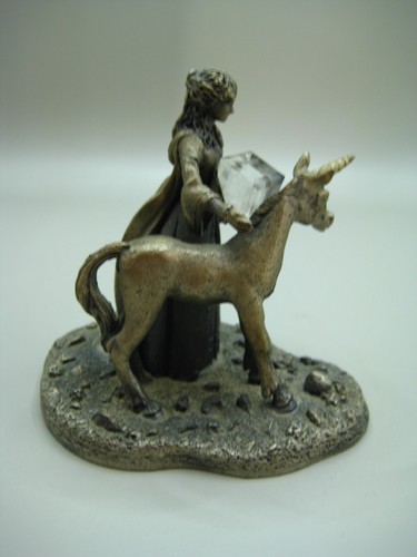 Myth and Magic - Virgin and the Unicorn BOXED Tudor Mint 3052 Collectible Pewter - Picture 6 of 12