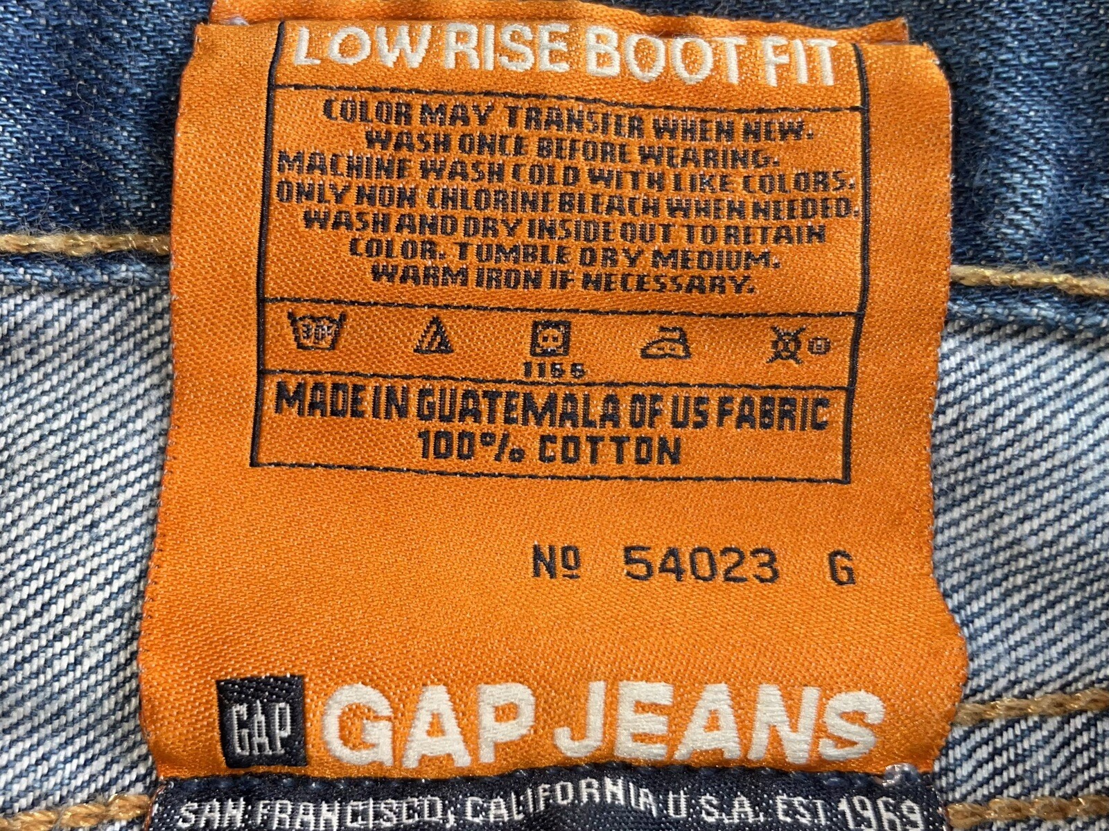 Gap 1969 Jeans Mens 40x34 Low Rise Boot Fit Gem