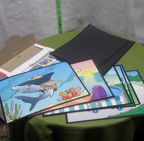 LITE BRITE Picture Refills incomplete 1994 color Shark & Pelican w/ guide sheets - Picture 3 of 3