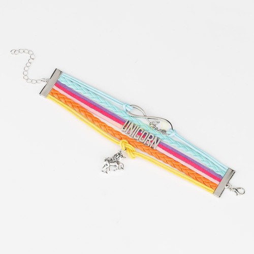 AUS Rainbow Letter Unicorn Bracelet Multi-Layer Woven Gift Colorful Bracelet NEW - Picture 4 of 9