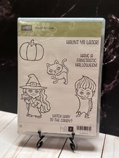 Stampin Up Haunt Ya Later  Halloween Pumpkin Witch Stamp Set 7 pc