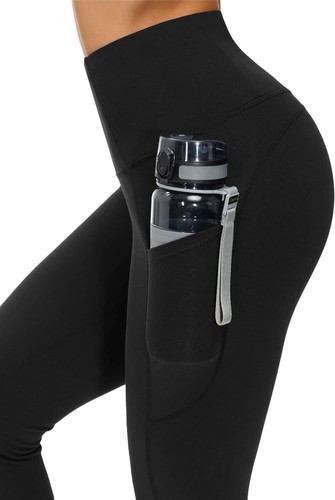 Thick High Waist Yoga Pants with Pockets, Tummy Control Workout Running Yoga - Picture 6 of 6