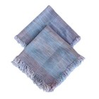 Vintage Check Woven Cloth Napkins 2 Pack Southwestern Raw Hem Fringe Cottagecore