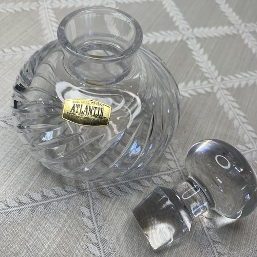 Vintage Atlantis Kristall Parfum Flakon mit Stopfen & Aufkleber - Bild 3 von 9