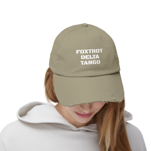 Foxtrot Delta Tango Distressed Cap, Vintage Baseball Hat, Casual Headwear, FDT - Picture 23 of 43