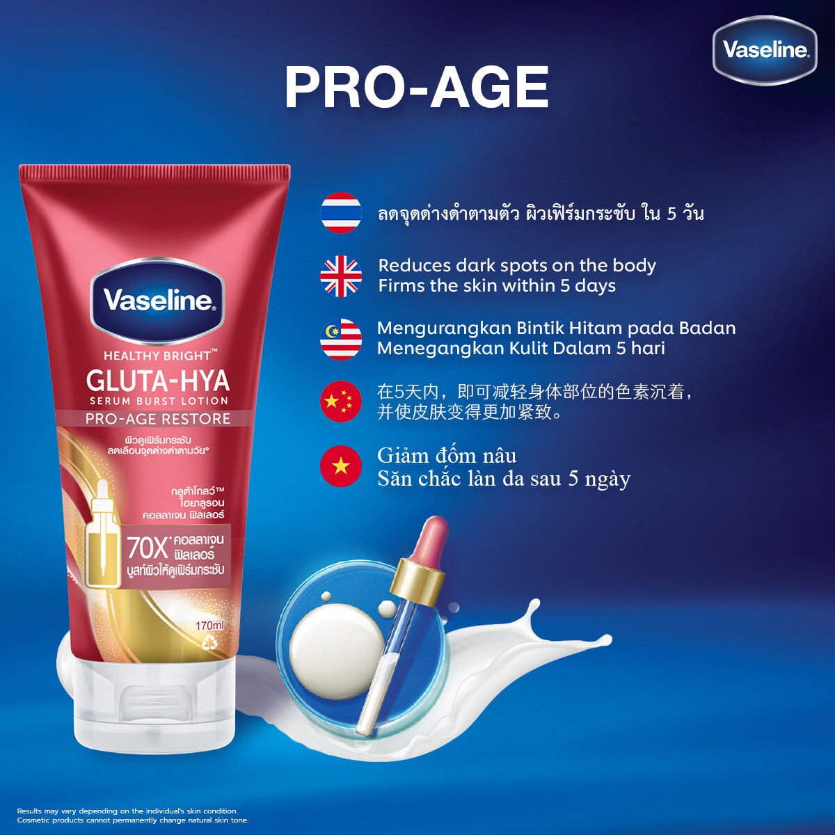 Vaseline Healthy Bright Gluta Hya Serum Burst Lotion - Pro