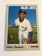 Elvis Luciano 2019 Topps Heritage Rookie Card #576 Toronto Blue Jays RC