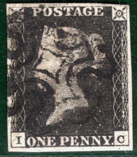 PENNY BLACK 1840 QV GB SG.2 1d Plate 4 (IC) *SPOTTY* CHARACTERISTIC c£425+ REDB4