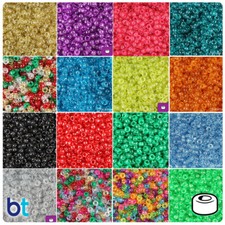 BeadTin Sparkle 6.5mm Mini Barrel Pony Beads 1000pcs - Color choice