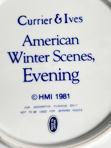 Juego de 5 PIEZAS de placas de escenas de invierno americanas Currier and Ives 1981 por la mañana y por la noche - Imagen 13 de 22