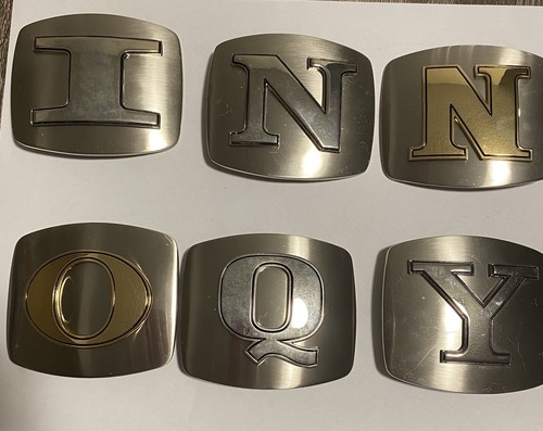 Belt Buckle I, N,O,Q.Y Large Initial Western Rodeo Texas Silver PICK ONE NWOT
