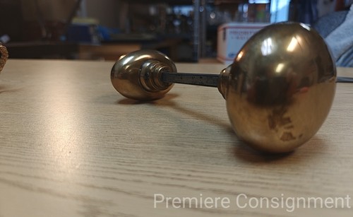 Vintage Antique Brass/Bronze Door Knob with Keyhole plate Round/Oval - Picture 10 of 12