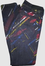 Vivienne Westwood Anglomania Women's Black Tartan Print Skinny Fit Jeans 27