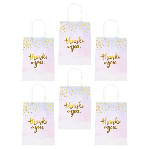 6 Pcs Taschen Bevorzugen Mini-Papiertüten Handgeschenkbeutel - Bild 5 von 12