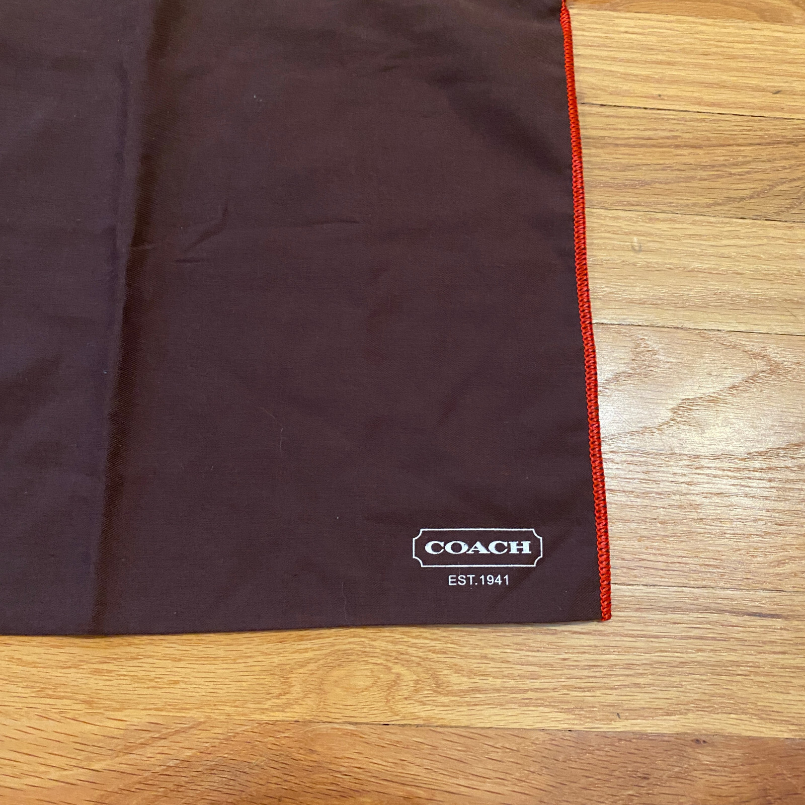 Coach Dust Bag Protective Bag Cover Brown Storage Red Edge Drawstring