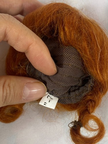 Peluca de pelo Mohair para 1/6 BJD pelo bola SD muñeca articulada hecha a mano pelo rojo corto - Imagen 3 de 4