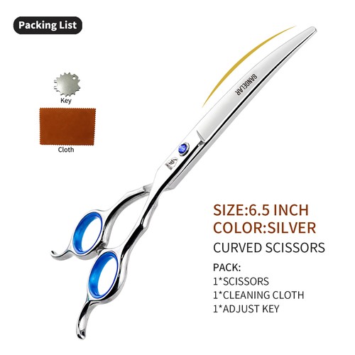 Sangelar 6.5" Pet Grooming Shears, High-End Straight & Curved Scissors,2 Colors - Picture 8 of 10