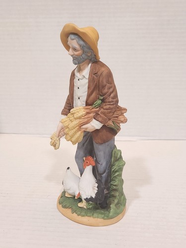 Homeco Farmer with Wheat and Chickens 1477 8" Vintage - Picture 2 of 11