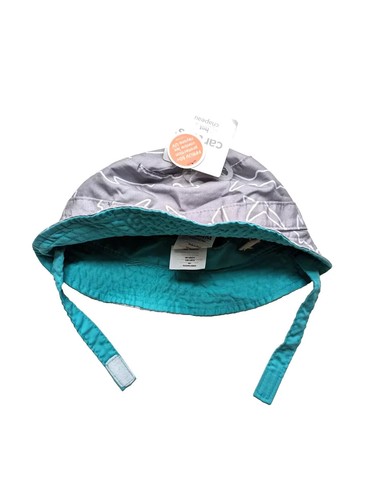 Carter's Baby Boys Bucket Hat 2-in-1 Reversible Sun Hat Strap UPF +50 Protection - Picture 3 of 3