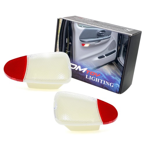 Par de carcasas de lámpara de cortesía de puerta lateral transparente/rojo para Ford 97-03 F150, 97-99 F250 - Imagen 1 de 8