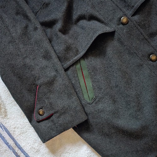 Vintage 80s Original Loden - Military Revial Grey Wool Cape Overcoat 20 XL Soho - Picture 5 of 12