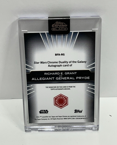 2024 Topps Chrome Black Star Wars Richard E Grant GENERAL PRYDE Auto DUALITY /99 - Picture 2 of 2