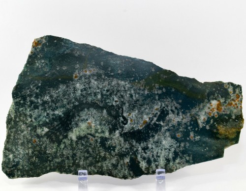 Fetta di agata muschio verde blu 9,75" 1,1 libbre cristallo naturale lastra da collezione - India - Foto 2 di 5