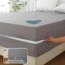 1pc 6-Sided Mattress Protector, Dustproof Mattress Cover with Zipper Comfortable