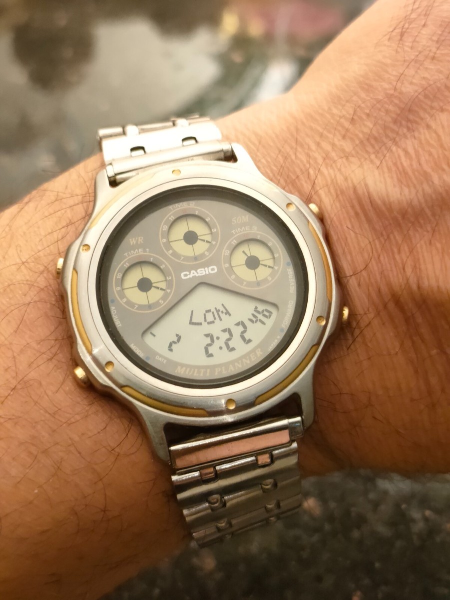 1990 Vintage Digital Gold-Plated , Beauty Casio Multi