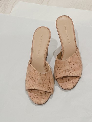 Veronica Beard Dali Cork Wedge Sandals Size 8.5 Tan Neutral Cork Platform - Picture 15 of 18