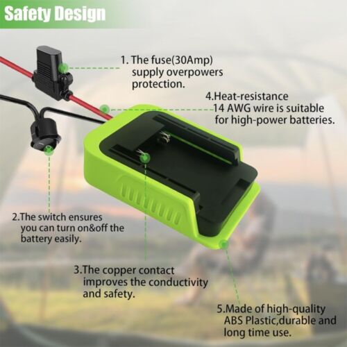 Adaptador de batería convertidor para Ryobi 40V Li-ion para rueda eléctrica con interruptor de fusible - Imagen 2 de 7