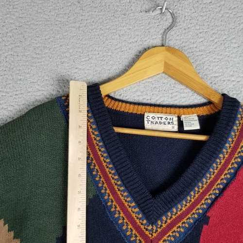 Vintage Cotton Traders Sweater L Coogi Style 3D Cosby Biggie 90s Frankenstein - Picture 3 of 8