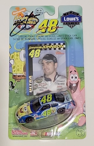 2 x Signed Racing Champions Jimmie Johnson Lowe's Spongebob Squarepants Diecast  - Picture 1 of 6
