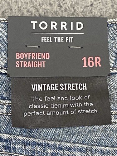 Torrid Jeans Boyfriend Straight Vintage Stretch Mid-Rise Relaxed Blue 16R NWT - Bild 7 von 10