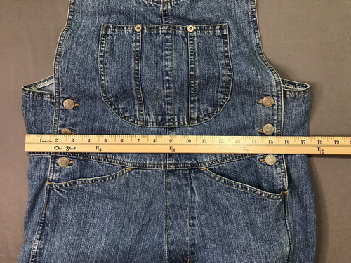 VTG 90s Y2K Bib Denim Overalls Women M Blue Western Cowgirl Rodeo Country Farm - Picture 6 of 11