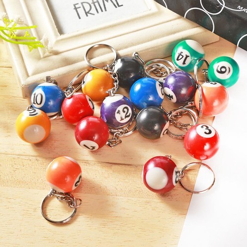 16PCS Simulated Billiard Pool Ball Key Chain n ew uk U9D5 - Picture 9 of 12