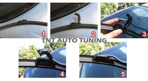 2 BALAIS D'ESSUIE GLACE AERO POUR VW FOX 2005+ 53/38cm - Picture 3 of 5