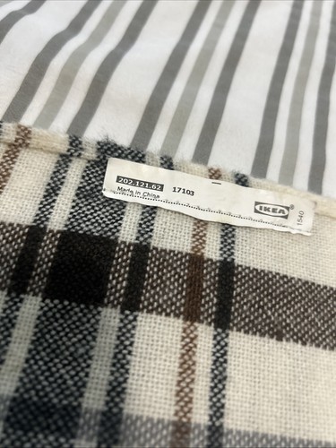 Ikea Hermine Throw Soft Wool Blend Blanket Couch Throw Beige Brown 48”x 70” - Picture 7 of 7