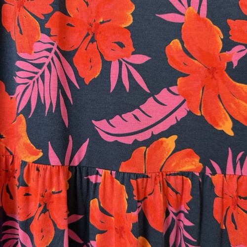 Maxi Vestido Lands End Sin Mangas Boho Floral Pequeño Cottagecore Niveles Verano - Imagen 3 de 9