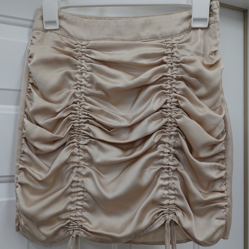 Stella Dallas Mini ROCK Damen SMALL Rüschen Scrunched Beige Y2K Club Party Rave - Bild 1 von 12