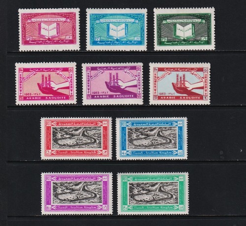 Saudi Arabia - 3 sets from 1963-65, mint, cat. $ 30.30